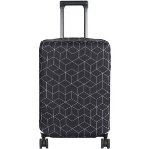 hyper venture washable luggage cover - fashion suitcase protector fits 23-26 inch luggage (black maze, m)