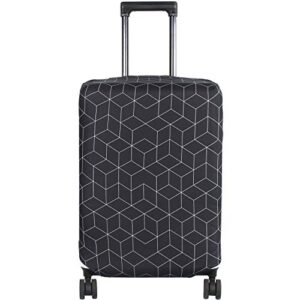 HYPER VENTURE Washable Luggage Cover - Fashion Suitcase Protector Fits 23-26 Inch Luggage (Black Maze, M)