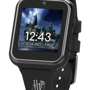 Accutime Kids Harry Potter Educational Learning Touchscreen Black Smart Watch Toy with Black Strap for Girls, Boys, Toddlers - Selfie Cam, Games, Alarm, Calculator, Pedometer (Model: HP4096AZ)