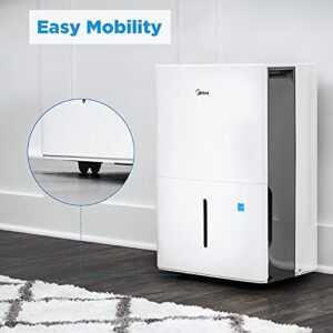 Midea 4,500 Sq. Ft. Energy Star Certified Dehumidifier With Pump Included 50 Pint - Ideal For Basements, Large & Medium Sized Rooms, And Bathrooms (White)