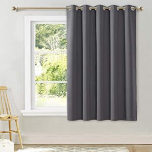 nicetown bedroom blackout curtain panel - window treatment thermal insulated solid grommet blackout for living room (1 panel, 70 by 63 inch, grey)