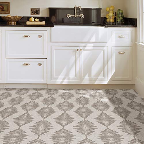 FloorPops FP3298 Foliage Peel & Stick Floor Tiles, Neutral