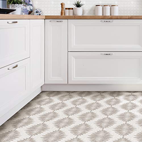 FloorPops FP3298 Foliage Peel & Stick Floor Tiles, Neutral