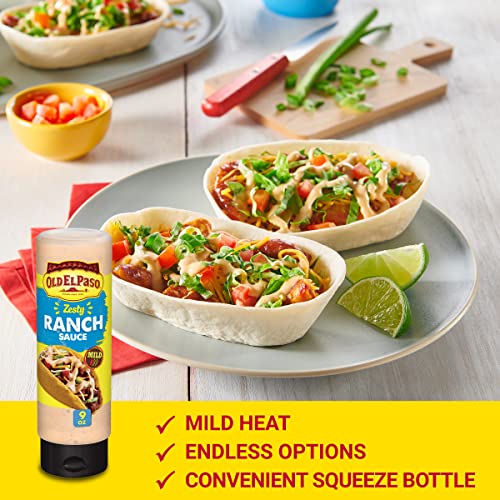 Old El Paso Taco Sauce, Zesty Ranch Sauce, Squeeze Bottle, 9 oz.