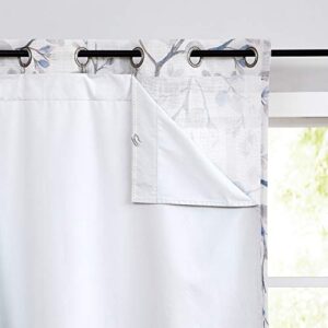 white full blackout window curtain liner rod pocket bedroom hang with 10 hooks microfiber thermal coating room winter cold liner window treatment sets 2 panels (w48 x l81 x2 inches, white)