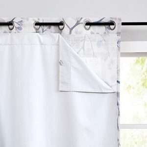 White Full Blackout Window Curtain Liner Rod Pocket Bedroom Hang with 10 Hooks Microfiber Thermal Coating Room Winter Cold Liner Window Treatment Sets 2 Panels (W48 x L81 x2 inches, White)