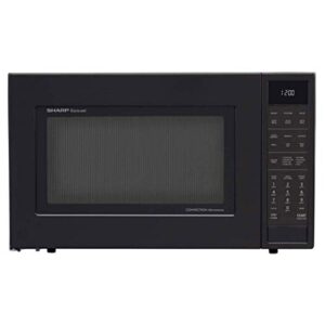 sharp smc1585bb carousel 1.5 cubic foot 900w kitchen countertop convection microwave oven, black (renewed)