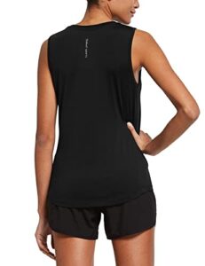 baleaf women's workout tank tops sleeveless running shirts activewear gym tops black size xl