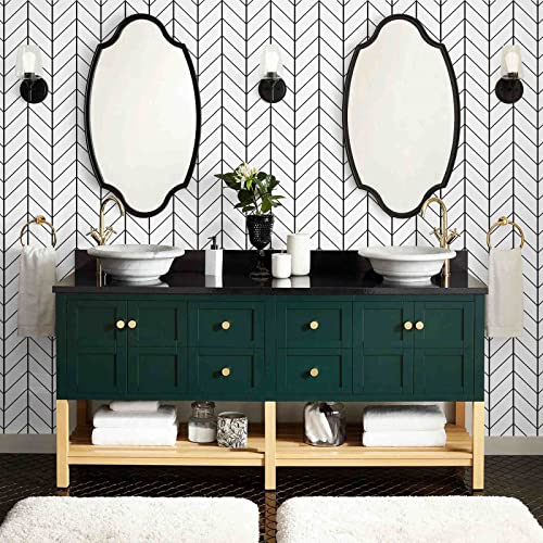 LXCREAT Removable Wallpaper Forgiving Black/White Stripes Peel and Stick Wallpaper 17.71 in X 118 in Modern Self Adhesive Vinyl for Home Renovation