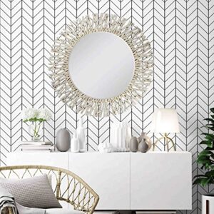 LXCREAT Removable Wallpaper Forgiving Black/White Stripes Peel and Stick Wallpaper 17.71 in X 118 in Modern Self Adhesive Vinyl for Home Renovation