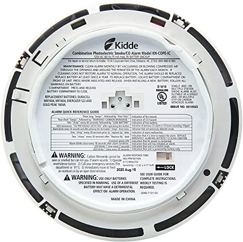 Kidde Smoke & Carbon Monoxide Detector, Hardwired Interconnect, Combination Smoke & CO Alarm with Battery Backup, Voice Alerts