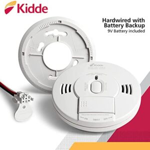 Kidde Smoke & Carbon Monoxide Detector, Hardwired Interconnect, Combination Smoke & CO Alarm with Battery Backup, Voice Alerts