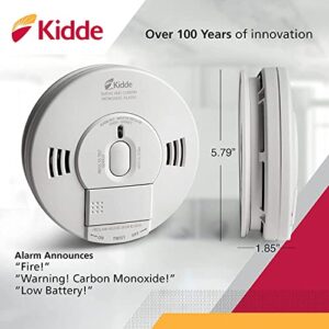 Kidde Smoke & Carbon Monoxide Detector, Hardwired Interconnect, Combination Smoke & CO Alarm with Battery Backup, Voice Alerts