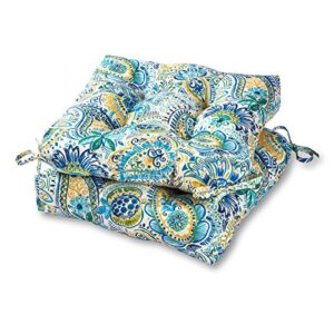 greendale home fashions square outdoor dining seat cushion, set of 2, paisley 2 count