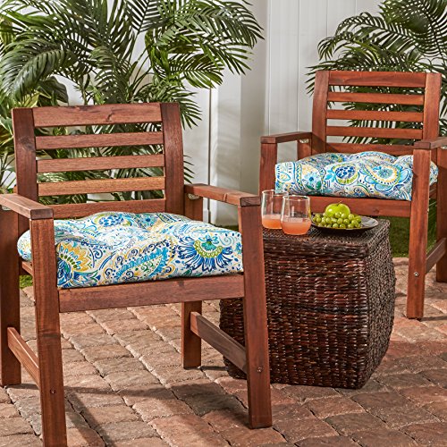 Greendale Home Fashions Square Outdoor Dining Seat Cushion, Set of 2, Paisley 2 Count