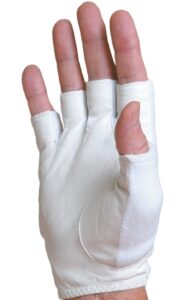 tourna sports tennis and pickleball glove - ladies half finger, white, model: tgh-l-l-r