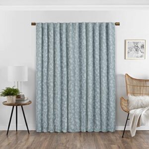 ECLIPSE Nora Botanical Absolute Zero Blackout Thermal Insulated Rod Pocket Window Curtain for Bedroom (1 Panel), 50 in x 84 in, Spa
