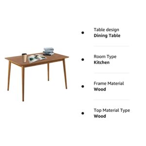 47" Dining Table Kitchen Table Dining Room Table Small Kitchen Table for Small Spaces Table Modern Home Furniture Dinner Table Rectangular (Natural)