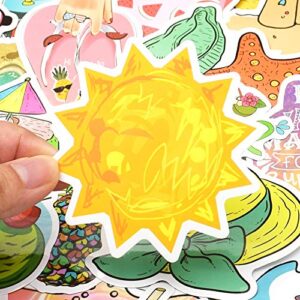 Summer Stickers for Water Bottles Beach Stickers for Kids Laptop Stickers for Teen Girls Waterproof Vinyl Stickers Packs 50Pcs