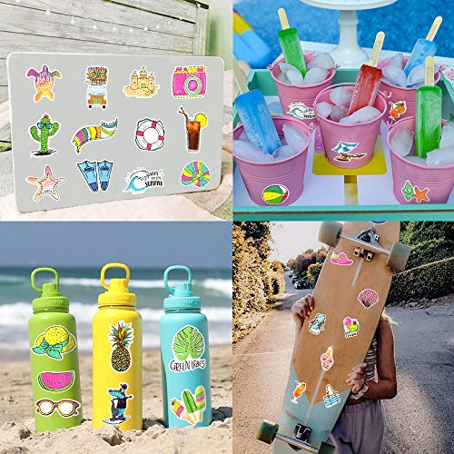 Summer Stickers for Water Bottles Beach Stickers for Kids Laptop Stickers for Teen Girls Waterproof Vinyl Stickers Packs 50Pcs