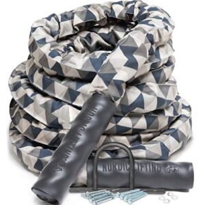 battle rope for crossfit & undulation training - w/anchor kit for gym exercise by nordic lifting