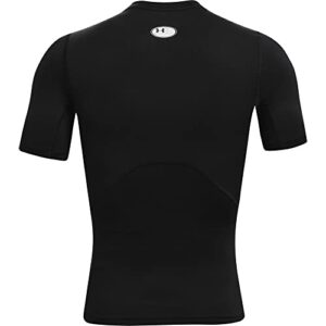 Under Armour mens Armour HeatGear Compression Short-Sleeve T-Shirt , Black (001)/White , X-Large