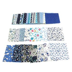 mggsndi 50/200/400pcs floral cotton quilting fabric craft fabric bundle cloth for patchwork diy quilting sewing crafting, 10x10cm blue