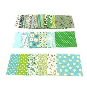 Mggsndi 50/200/400Pcs Floral Cotton Quilting Fabric Craft Fabric Bundle Cloth for Patchwork DIY Quilting Sewing Crafting, 10x10cm Blue