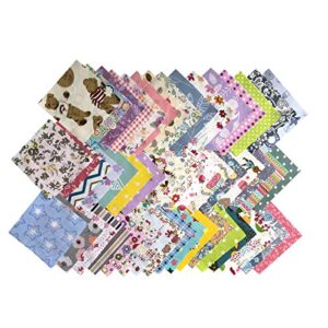 Mililanyo 200pcs 10cm x 10cm Assorted Pre-Cut Floral Cotton Fabric Bundle Squares Patchwork Fabric Sets for DIY Crafts Sewing