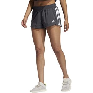 adidas,womens,pacer 3-stripes woven shorts,grey/black,small