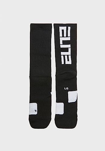 Podinor Elite Basketball Crew Socks for Men and Women, Cushion Performance Athletic Black Basketball Socks