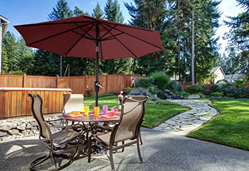 ABCCANOPY Durable Patio Umbrellas 10' Burgundy