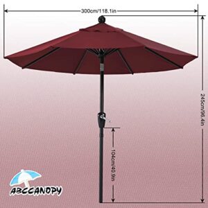 ABCCANOPY Durable Patio Umbrellas 10' Burgundy