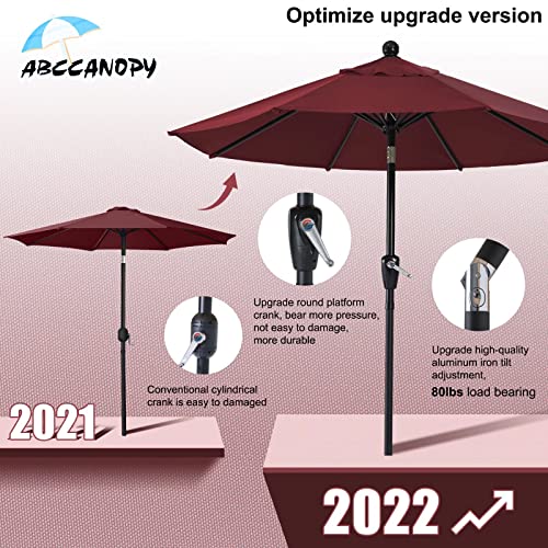 ABCCANOPY Durable Patio Umbrellas 10' Burgundy