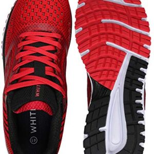 Joomra Men's Running Tennis Shoes Lace up Size 11 Walking Red Gym Fitness Jogging Lightweight Road Runner Jogger Treadmill Cushioning Cross Training for Man Athletic Sneakers 45