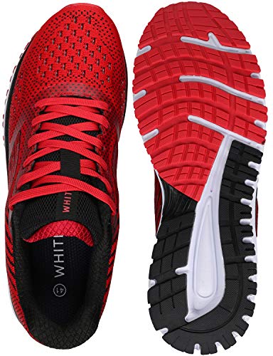 Joomra Men's Running Tennis Shoes Lace up Size 11 Walking Red Gym Fitness Jogging Lightweight Road Runner Jogger Treadmill Cushioning Cross Training for Man Athletic Sneakers 45