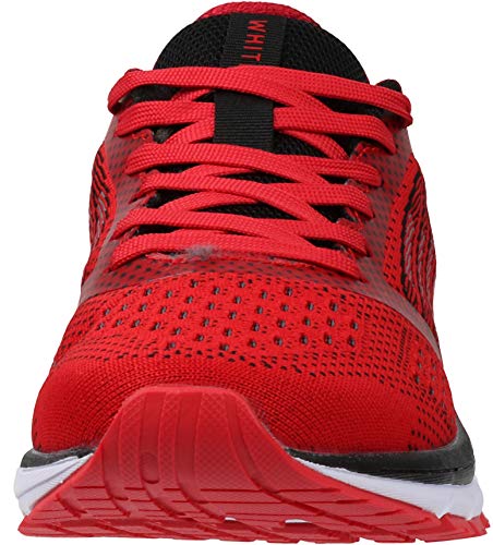 Joomra Men's Running Tennis Shoes Lace up Size 11 Walking Red Gym Fitness Jogging Lightweight Road Runner Jogger Treadmill Cushioning Cross Training for Man Athletic Sneakers 45