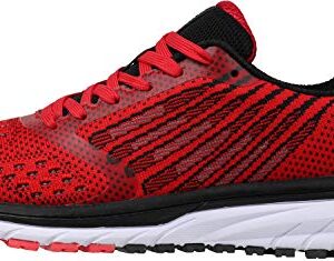 Joomra Men's Running Tennis Shoes Lace up Size 11 Walking Red Gym Fitness Jogging Lightweight Road Runner Jogger Treadmill Cushioning Cross Training for Man Athletic Sneakers 45