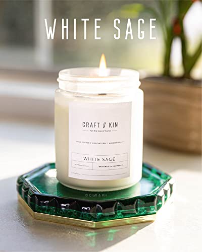 White Sage Candles | Sage Candles for Cleansing House | Wood Wicked Candles | 8 oz 45 Hour Burn, Scented Candles for Home Scented Candle Sage, Soy Candles Scented, Summer Candles, Aromatherapy Candles