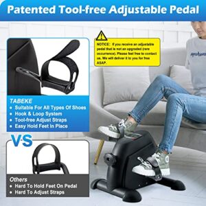 TABEKE Pedal Exerciser - Stationary Mini Exercise Bike for Arm/Leg Exercise, Portable Under Desk Foot Cycle Peddler with LCD Display (Black)