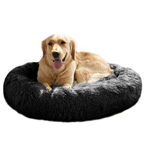 MFOX Calming Dog Bed (XL) for Medium and Large Dogs Pet Bed Donut Cuddler Up to 35lbs