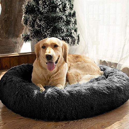 MFOX Calming Dog Bed (XL) for Medium and Large Dogs Pet Bed Donut Cuddler Up to 35lbs