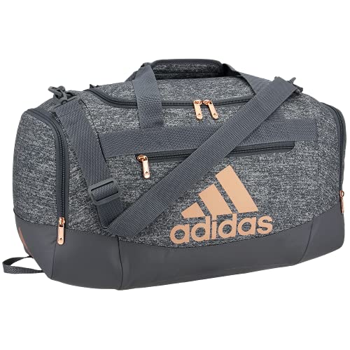 adidas Unisex Defender 4 Small Duffel Bag, Jersey Onix Grey/Rose Gold/Onix Grey, One Size