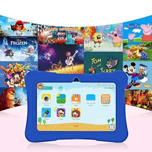 PRITOM 7 inch Kids Tablet, Quad Core Android 10, 32 GB ROM, WiFi, Bluetooth, Dual Camera, Educationl, Games, Parental Control, Kids Software Pre-Installed with Kids-Tablet Case(DB