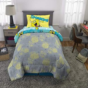 Franco Kids Bedding Super Soft Comforter and Sheet Set, 4 Piece Twin Size, Spongebob