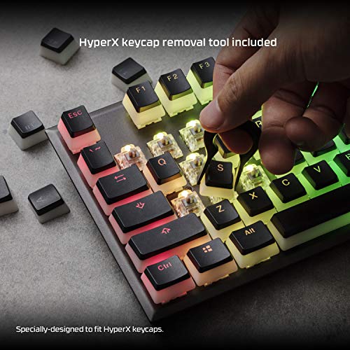 HyperX Pudding Keycaps - Double Shot PBT Keycap Set with Translucent Layer, for Mechanical Keyboards, Full 104 Key Set, OEM Profile, English (US) Layout - Black