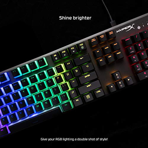 HyperX Pudding Keycaps - Double Shot PBT Keycap Set with Translucent Layer, for Mechanical Keyboards, Full 104 Key Set, OEM Profile, English (US) Layout - Black