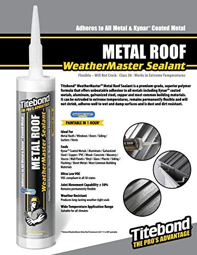 Titebond WeatherMaster Metal Roof Sealant 61001 White 10.1-Oz (Case of 12 Cartridges)