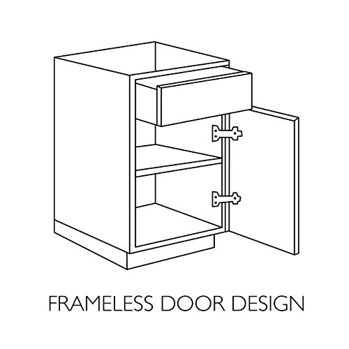 Design House 597112 Wyndham Unassembled Bathroom Vanity Cabinet Without Top, 18 x 16/1 Door, White