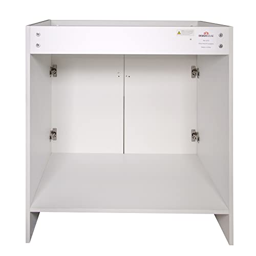 Design House 597153 Wyndham Unassembled Bathroom Vanity Cabinet Without Top, 30 x 21/2 Door, White